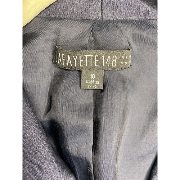 Lafayette 148 Blazer Womens Size 18 Blue Red Button Career Wear Professional - Picture 7 of 14